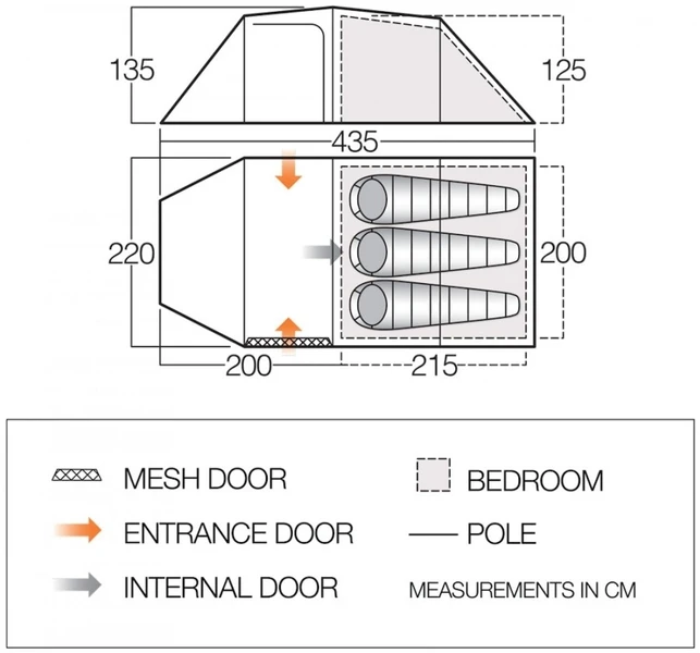 Vango Omega 350 Tunneltent - 3 Persoons - Groen - Afbeelding 5