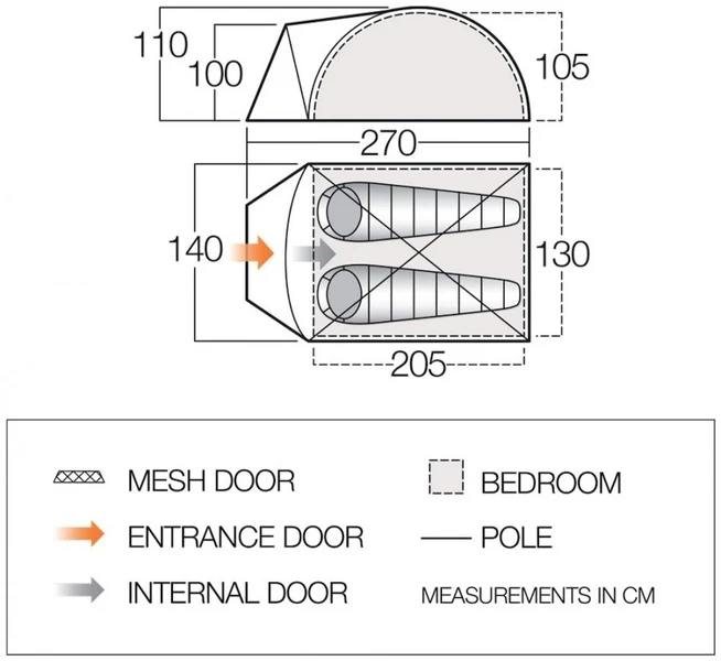 Vango Tay 200 Koepeltent - 2 Persoons - Groen - Afbeelding 6
