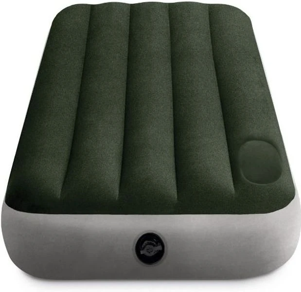 Intex Downy Luchtbed - Eenpersoons - Ingebouwde Voetpomp