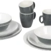 Bo-Camp Melamine Serviesset - 16-delig - Grijs