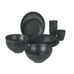 Bo-Camp Orville Melamine Serviesset - 16-delig - Antraciet